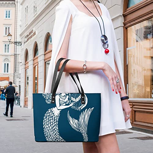 Womens Handbag Mermaid Leather Tote Bag Top Handle Satchel Bags For Lady