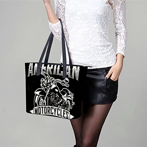 Womens Handbag Motorcycle Racing Leather Tote Bag Top Handle Satchel Bags For Lady