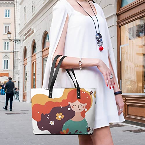 Womens Handbag Women Flowers Leather Tote Bag Top Handle Satchel Bags For Lady