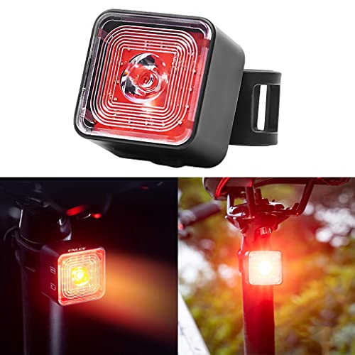 BESSTUUP Riding Light Front and Rear Sets of Lights Brake Warning Rear Bike Light Easy Install USB Rechargeable Brake Sensing Light for Bicycle Road Cycling - E105R Rear