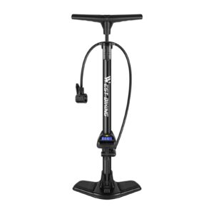 besstuup bike floor pump with high pressure gauge, 145 psi, bicycle dual valve inflator air filling fits for presta and schrader