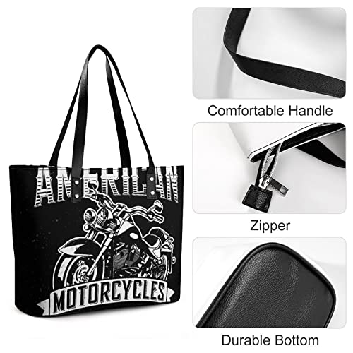 Womens Handbag Motorcycle Racing Leather Tote Bag Top Handle Satchel Bags For Lady