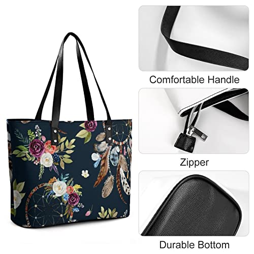 Womens Handbag Dreamcatcher Leather Tote Bag Top Handle Satchel Bags For Lady