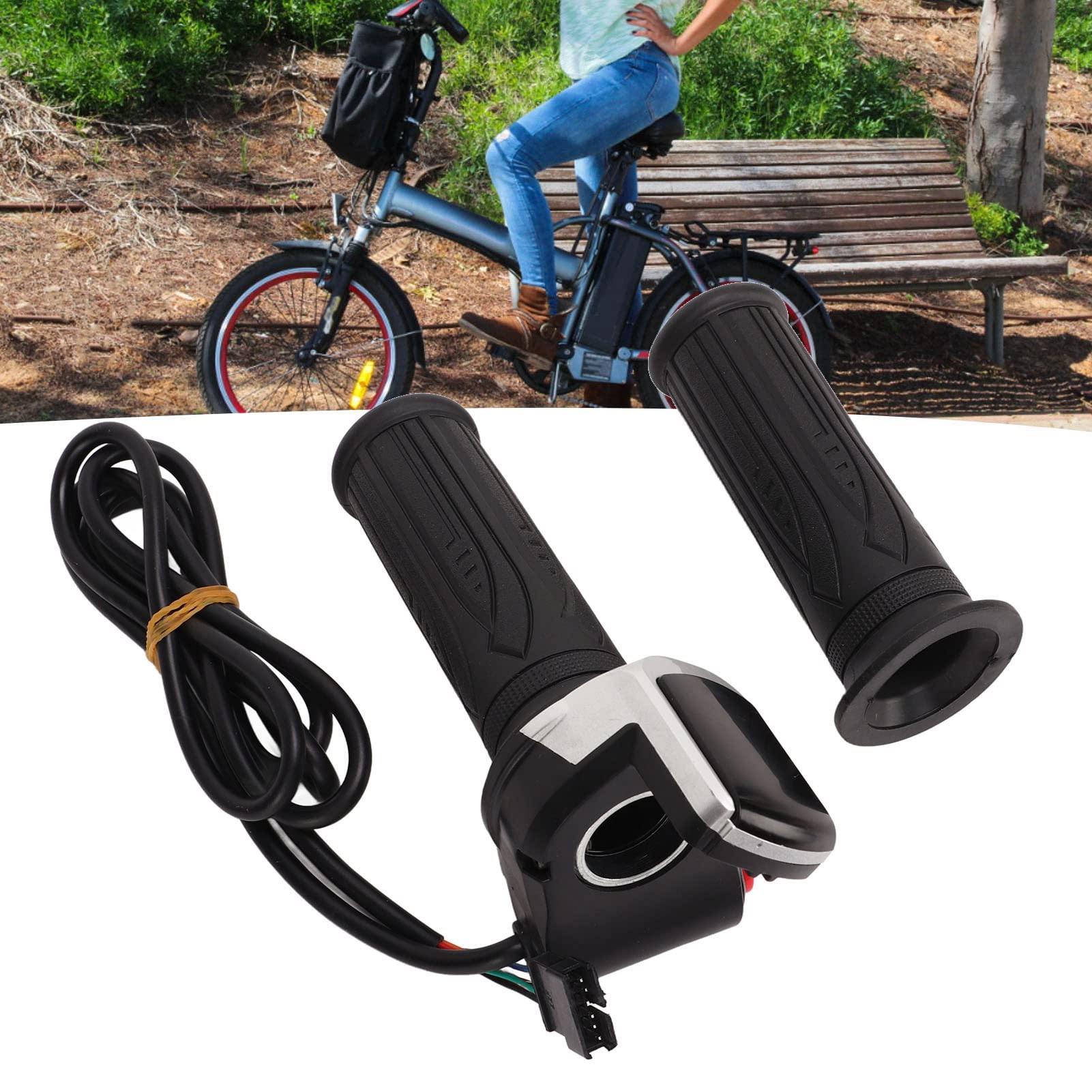 Yuecoom E Scooters Throttle Grip, Waterproof Adjustable Electric Bike Speed Governing Transfer Handle with LCD Display