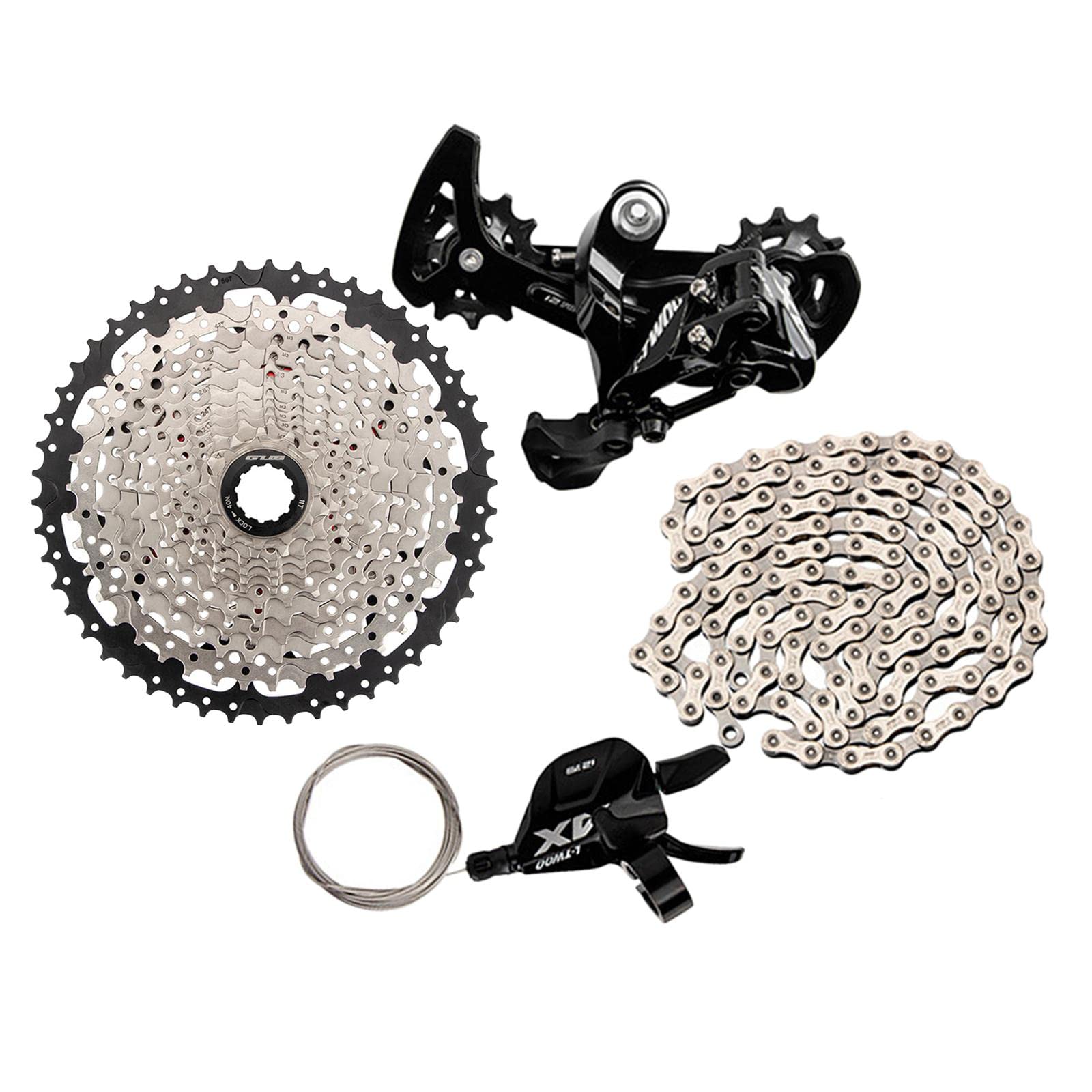 BESSTUUP 12Speed Cassette Sprockets 11T-50T Mountain Bike Rear Derailleur Transmission Biycle Right Lever er Bike Chain Accessories