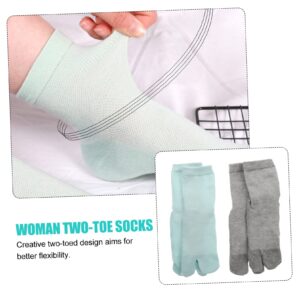 SOIMISS 2 Pairs Two Toe Socks Girl Clothing Sports Clothing Green Slippers for Women No- Show Liner Socks Shoes Big Toe Style Tabi Socks Adorable Socks Toe Socks Wear-Resistant Socks Miss