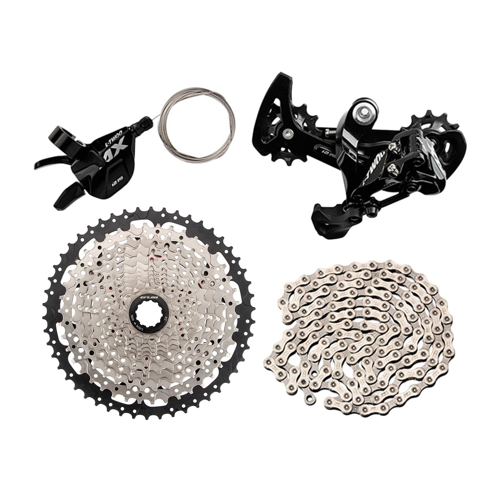 BESSTUUP 12Speed Cassette Sprockets 11T-50T Mountain Bike Rear Derailleur Transmission Biycle Right Lever er Bike Chain Accessories