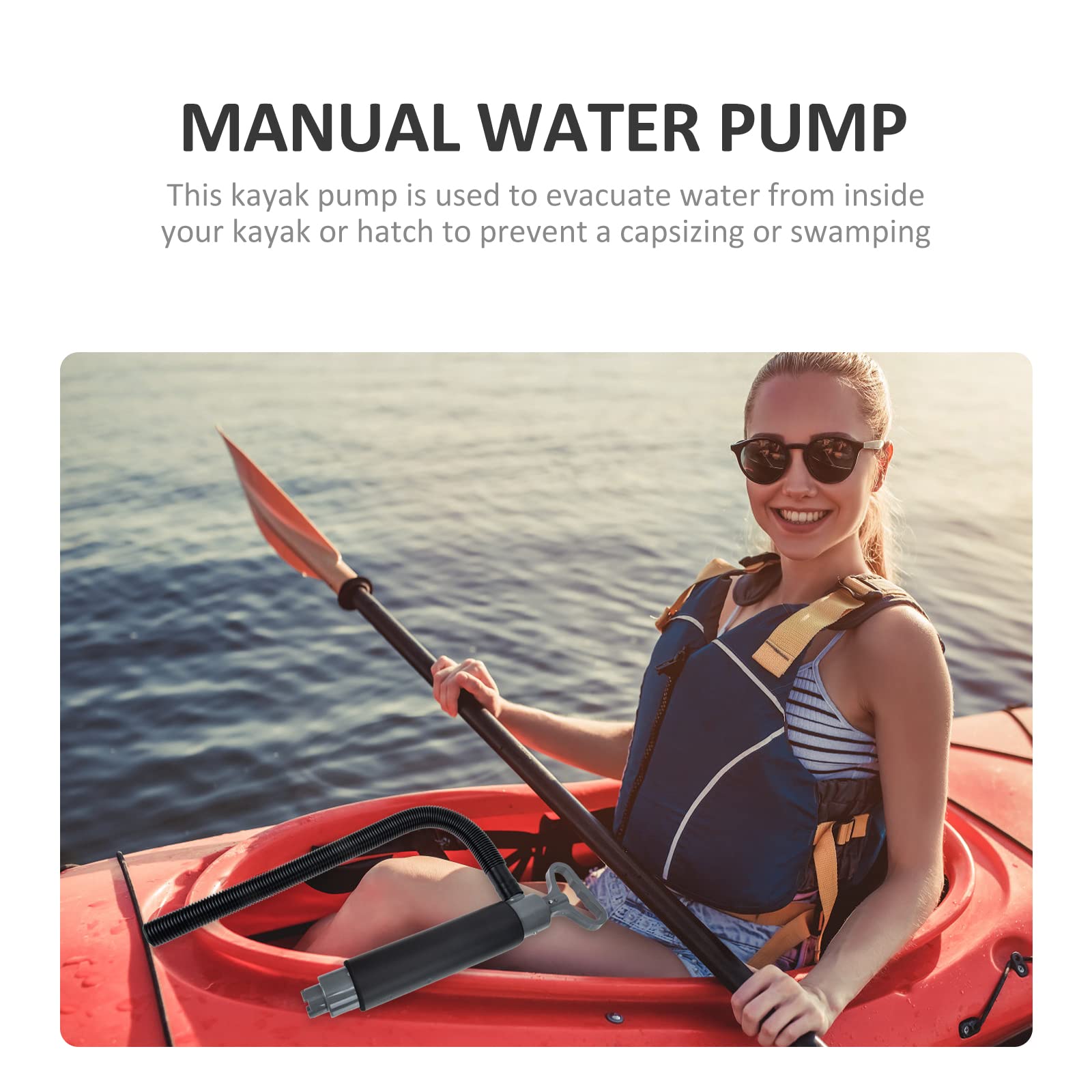 2 Sets Kayak Water Pump Small Bilge Pump Kayak Canoe Accessories Kayak Pump and Black Bilge Pump Kayak Bilge Pump Boat Bilge Pumps Kayak Supplies Eva Hand Pump Major