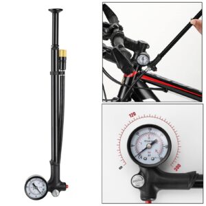 BESSTUUP Bike Bicycle 120PSI High Pressure Shock Pump with Gauge Fork Shock Rear Mini Air Pump for Mountain MTB Downhill Fork - No Air Loss Nozzle