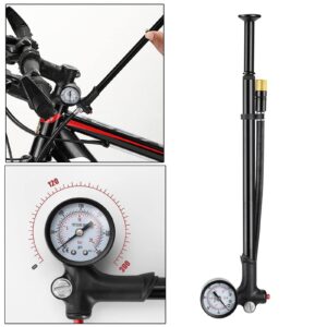 BESSTUUP Bike Bicycle 120PSI High Pressure Shock Pump with Gauge Fork Shock Rear Mini Air Pump for Mountain MTB Downhill Fork - No Air Loss Nozzle