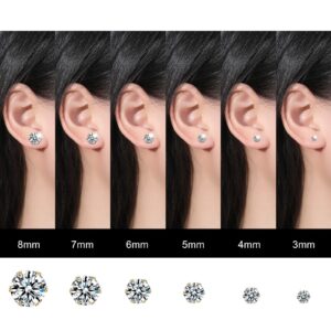 Gold Earrings Studs: LUCKYPADS Cubic Zirconia Earrings Studs 12 Pairs 14k Gold Plated Studs Earrings for Women Men Hypoallergenic Stainless Steel Stud Earrings Pack CZ Studs Earrings