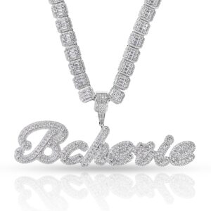 CJWN·O Custom Letters Pendant Personalized Fashion Name Cubic Zirconia Necklace Iced Out CZ Necklace For Women Hip Hop Jewelry Gifts