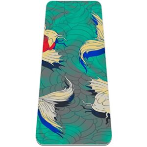 Yoga Mat, Yoga Mats for Home Workout, Workout Mat, Exercise Mats, Pilates Mat, Fish Carp Colorful