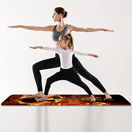 Yoga Mat, Yoga Mats for Home Workout, Workout Mat, Exercise Mats, Pilates Mat, Flame Note Guitar