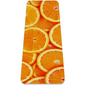 yoga mat, yoga mats for home workout, workout mat, exercise mats, pilates mat, fruit orange art pattern