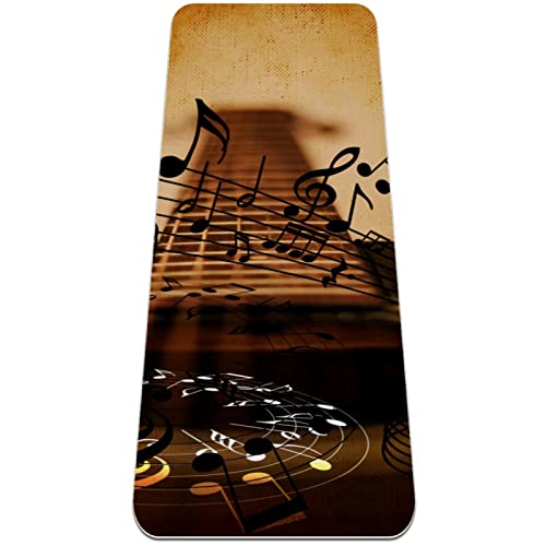 Yoga Mat, Yoga Mats for Home Workout, Workout Mat, Exercise Mats, Pilates Mat, Abstract Musical Note Guitar