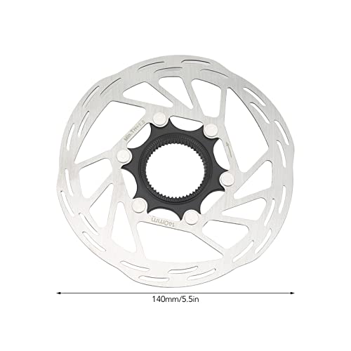 Disc Brake Rotor 140mm OD 44mm Hole Distance 6‑Bolt Central Lock Stainless Steel Bike Disc Brake Rotor, Mountain Bike Bicycle Rotors Modification Accessories