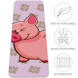 Yoga Mat, Yoga Mats for Home Workout, Workout Mat, Exercise Mats, Pilates Mat, Cute Pig