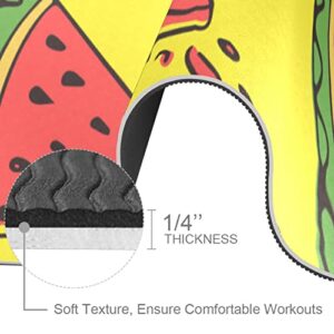 Yoga Mat, Yoga Mats for Home Workout, Workout Mat, Exercise Mats, Pilates Mat, Food Fruit Watermelon