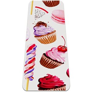 Yoga Mat, Yoga Mats for Home Workout, Workout Mat, Exercise Mats, Pilates Mat, Ice Cream Gourmet