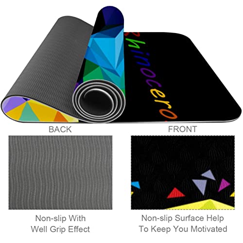 Yoga Mat, Yoga Mats for Home Workout, Workout Mat, Exercise Mats, Pilates Mat, Modern Colored Rhino