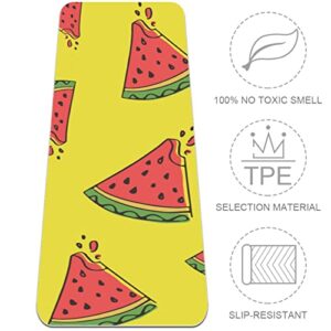 Yoga Mat, Yoga Mats for Home Workout, Workout Mat, Exercise Mats, Pilates Mat, Food Fruit Watermelon