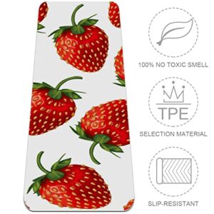 Yoga Mat, Yoga Mats for Home Workout, Workout Mat, Exercise Mats, Pilates Mat, abstract red fruit strawberry pattern