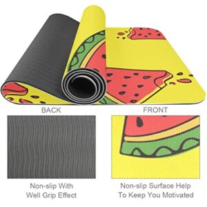 Yoga Mat, Yoga Mats for Home Workout, Workout Mat, Exercise Mats, Pilates Mat, Food Fruit Watermelon