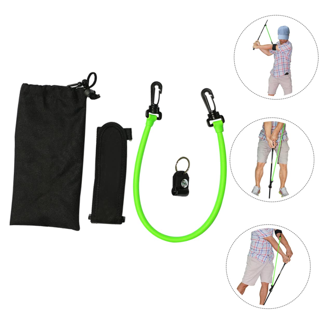 INOOMP 1 Set Swing Trainer Practicing Trainer Golfer Sports Toy Latex Trainer Swinging Trainer Motion Posture Belt Arm Band Trainer Gym Belt Men and Women Cloth Fabric Emulsion