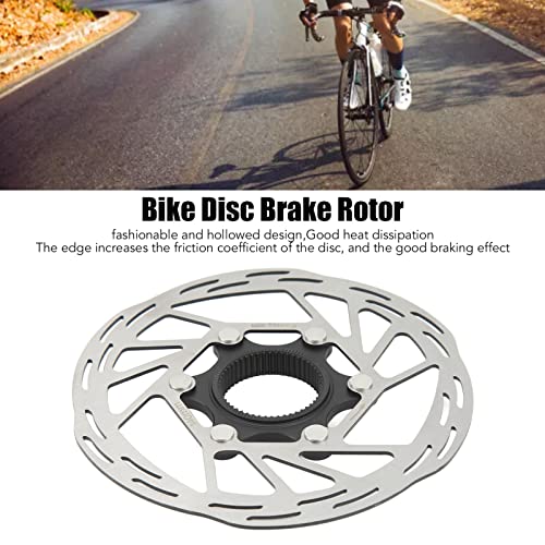 Disc Brake Rotor 140mm OD 44mm Hole Distance 6‑Bolt Central Lock Stainless Steel Bike Disc Brake Rotor, Mountain Bike Bicycle Rotors Modification Accessories