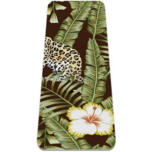 yoga mat, yoga mats for home workout, workout mat, exercise mats, pilates mat, leaf flower leopard tiger pattern