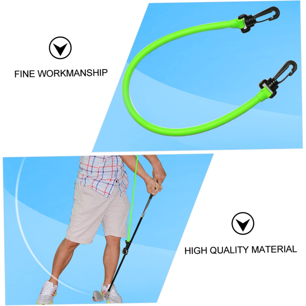 INOOMP 1 Set Swing Trainer Practicing Trainer Golfer Sports Toy Latex Trainer Swinging Trainer Motion Posture Belt Arm Band Trainer Gym Belt Men and Women Cloth Fabric Emulsion