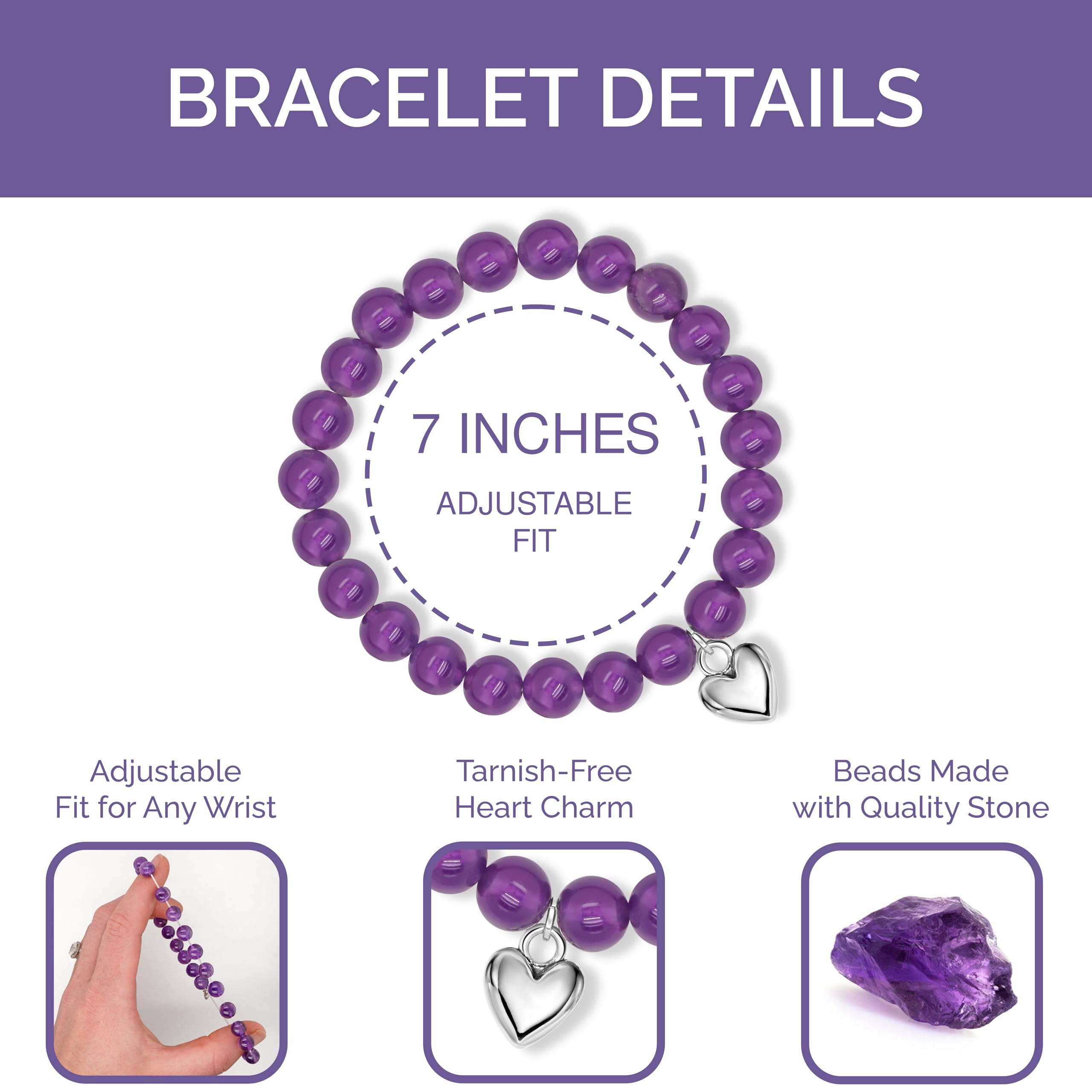 Get Well Gifts for Women After Surgery, and Those Facing Illness or Anxiety to Get Well Soon, Amethyst