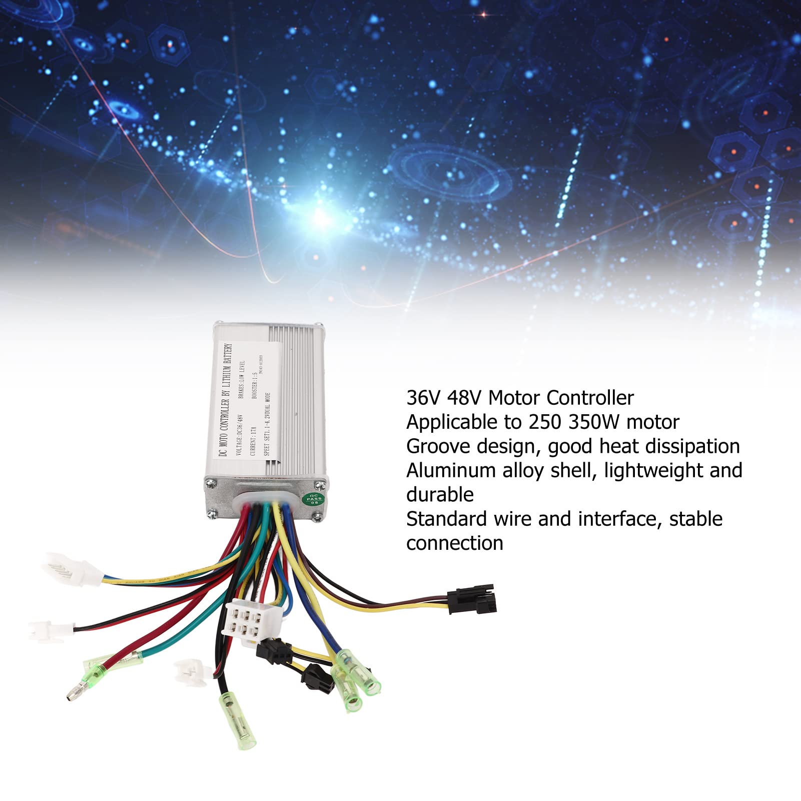 DC Motor Controller with Wire Harness Motor Controller Lithium Battery for Electric 36V 48V 17A