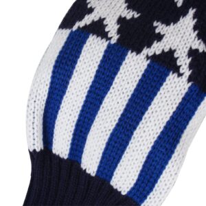 Andux 3Pack/Set Knit Pom Pom Golf 460cc Driver Fairway Wood Club Head Covers Blue Stripe MT/MG77