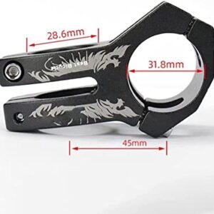 ZECHAO 31.8mm Bike Handlebar Stem,Aluminum Alloy Ultra-Light Bike Stem Mountain Bike Stem Bike Handlebar CNC Riser for Most Bike Bike Stem (Color : Red+Headset Cover)