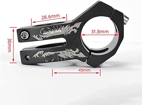 ZECHAO 31.8mm Bike Handlebar Stem,Aluminum Alloy Ultra-Light Bike Stem Mountain Bike Stem Bike Handlebar CNC Riser for Most Bike Bike Stem (Color : Red+Headset Cover)