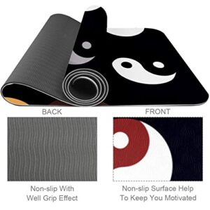 Yoga Mat, Yoga Mats for Home Workout, Workout Mat, Exercise Mats, Pilates Mat, Colorful Yin Yang Gossip