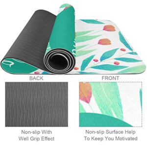 Yoga Mat, Yoga Mats for Home Workout, Workout Mat, Exercise Mats, Pilates Mat, Hello Summer Flower Pattern