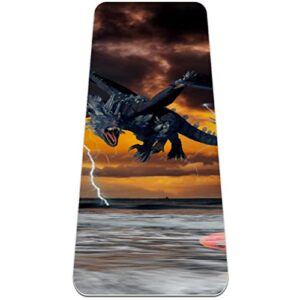 Yoga Mat, Yoga Mats for Home Workout, Workout Mat, Exercise Mats, Pilates Mat, Dragon and Fish