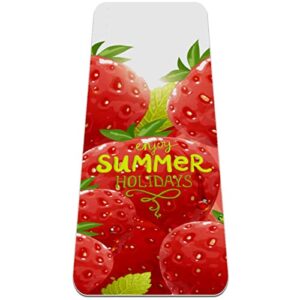 yoga mat, yoga mats for home workout, workout mat, exercise mats, pilates mat, fruit strawberry red pattern