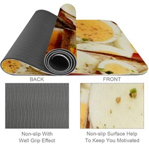 Yoga Mat, Yoga Mats for Home Workout, Workout Mat, Exercise Mats, Pilates Mat, Egg Sandwich Pictures