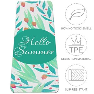 Yoga Mat, Yoga Mats for Home Workout, Workout Mat, Exercise Mats, Pilates Mat, Hello Summer Flower Pattern