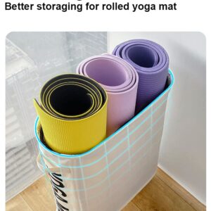 QIAOIDEA Yoga Mat Stand Rack Storage Basket, Yoga mat Holder, Yoga Mat Tube Stand, Home Gym Storage Rack for Foam Roller, Yoga strapand, Resistance Bands, Workout Equipment Storage Organizer