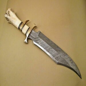 Damascus knife Gift Forged DAMASCUS Steel Hunting Knife With Camle BONE Handle