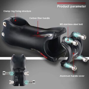 ZECHAO 31.8mm Road Bike Handlebar Stem,3K Carbon Bike Stem 6/17 Degree Matte Handlebar Stem for Mountain Mountain Bike Stems Bike Stem (Color : ± 17°, Size : 110MM)