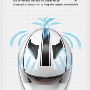 3/4 Lightweight Open Face Scooter Helmet, Jet Style Motorcycle Helmet for Adults Men Women DOT Approved Double Lens Motorbike Half Helmet for Street Electric Moped Scooter ATV-B-58-62CM