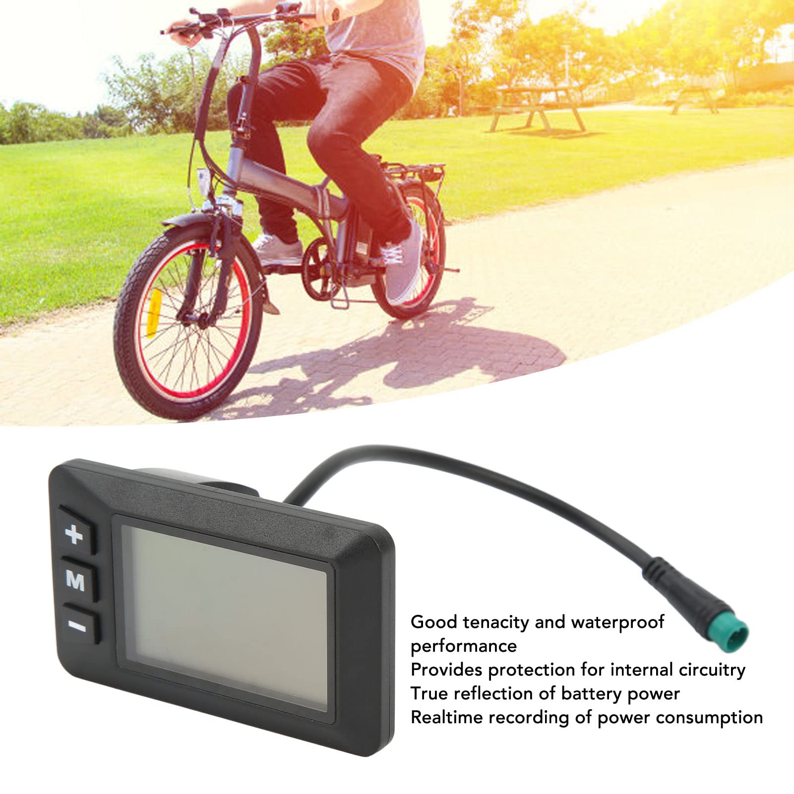 Cryfokt Electric Display, 36V Speedometer Odometer with Waterproof Interface and Lager Battery for 22.2mm Handlebar, for Men Women Kids Road Mountain Cycling, Easy to Use