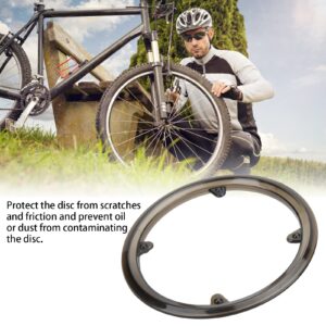 plplaaoo Chain Guard Protector, Bicycle Sprocket Protective Cover, Bike Chain Guard Protector Mountain, with 4 Holes Plastic Bike Chainwheel Protective Guard Cover Black for Road Bike Mountain BIK