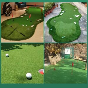 cghhome Golf Practice Blanket, 1 * 3M Fast Grass Slope Training Blanket, Home Chipping Practice Machine Mini Green, Professional Golf Training Equipment